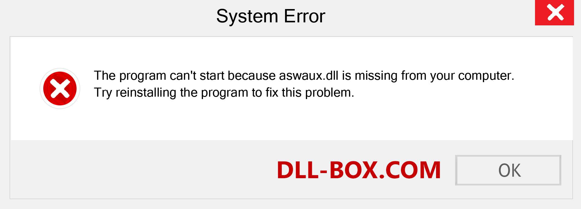  aswaux.dll file is missing?. Download for Windows 7, 8, 10 - Fix  aswaux dll Missing Error on Windows, photos, images