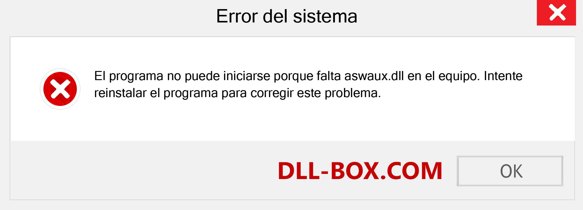 ¿Falta el archivo aswaux.dll ?. Descargar para Windows 7, 8, 10 - Corregir aswaux dll Missing Error en Windows, fotos, imágenes