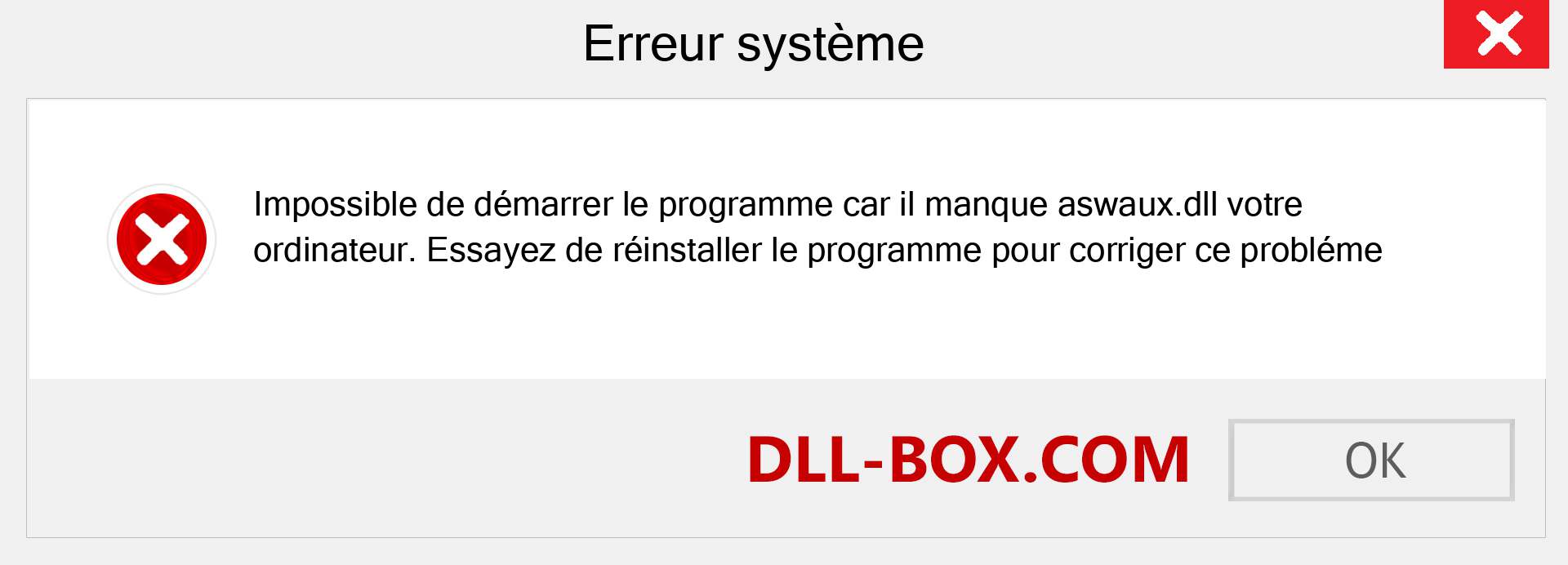 Le fichier aswaux.dll est manquant ?. Télécharger pour Windows 7, 8, 10 - Correction de l'erreur manquante aswaux dll sur Windows, photos, images